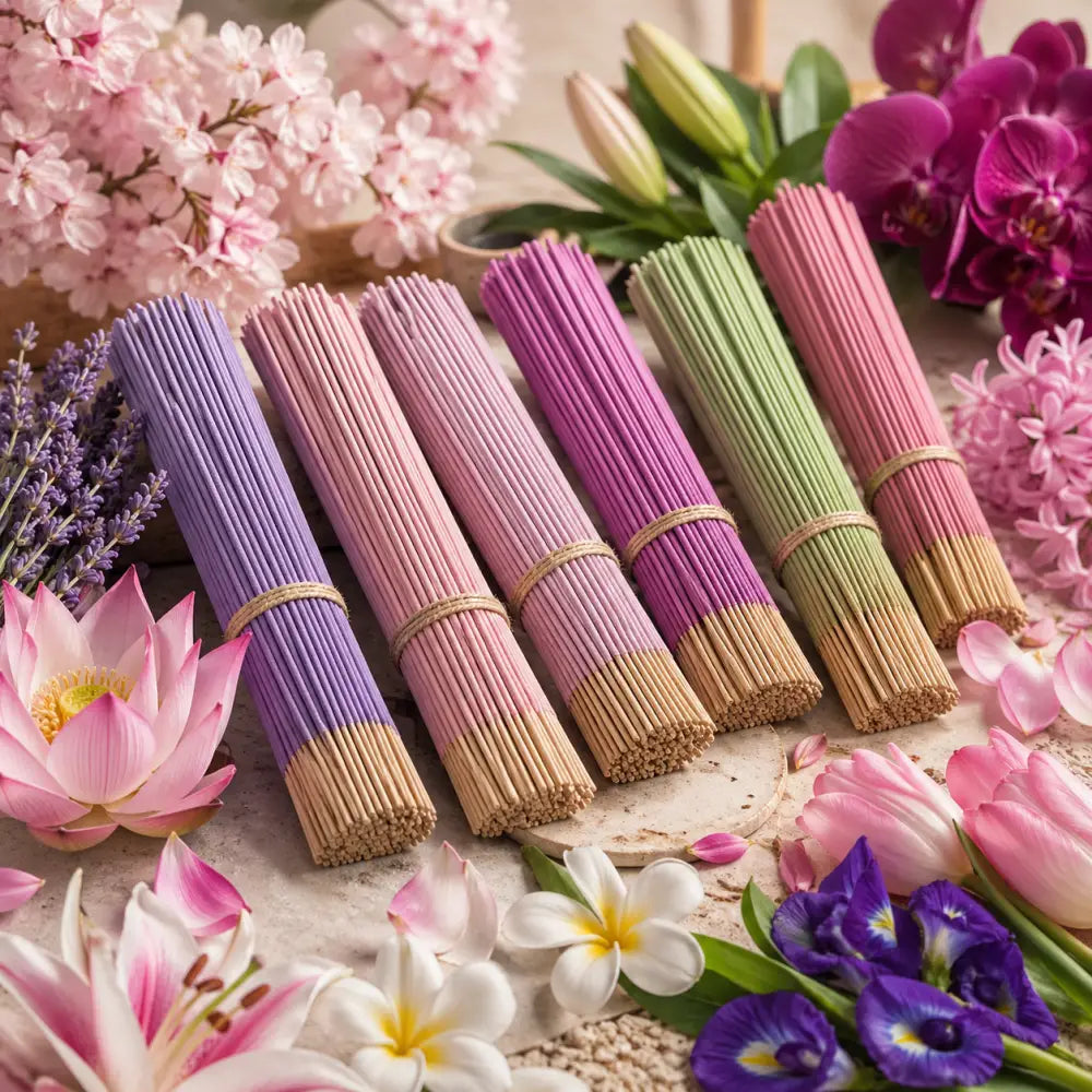 Somnluna Floral Incense Collection - assorted random 24 pack, hand-dipped USA