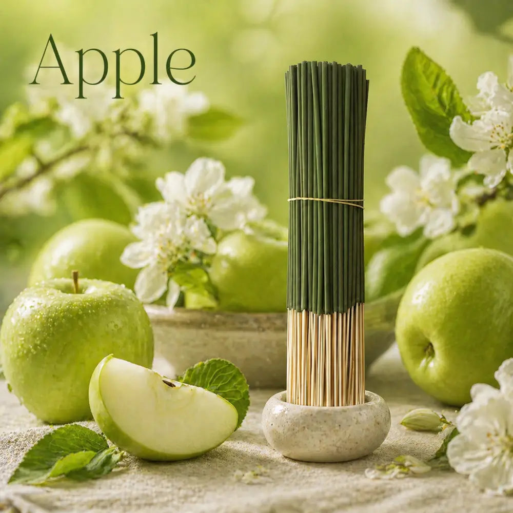 Somnluna Apple Incense Sticks - 24 pack fresh apple green design packaging