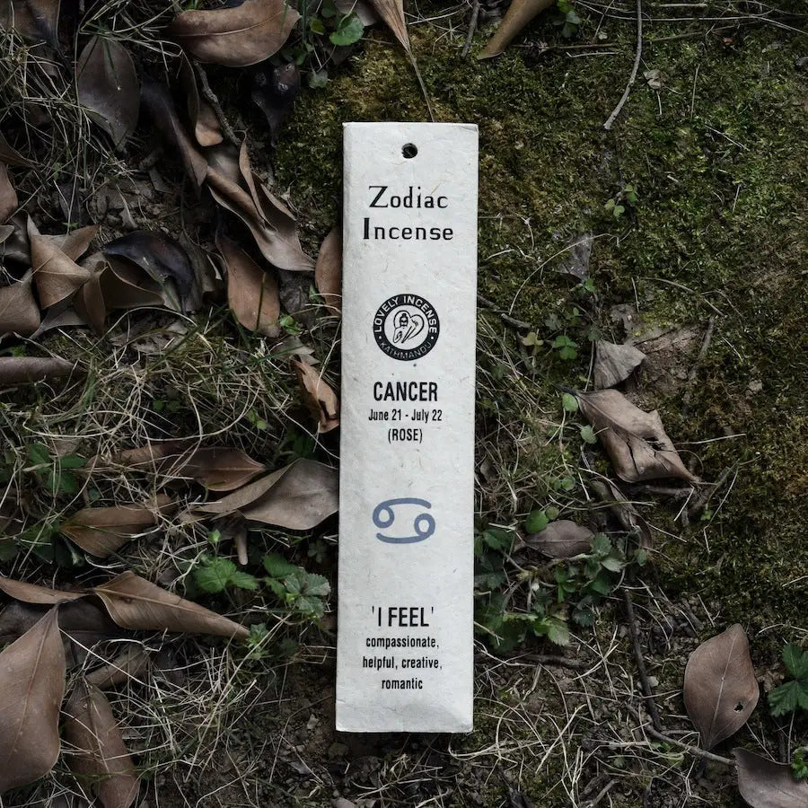 Handmade Zodiac Incense Sticks - Cancer - Rose