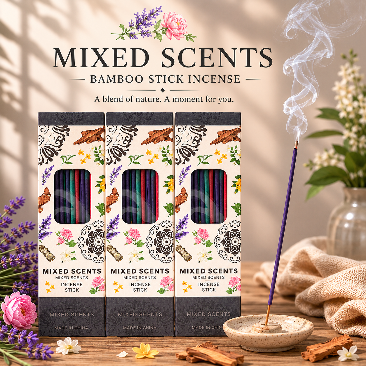 Floral Incense Sticks Collection 50PCS