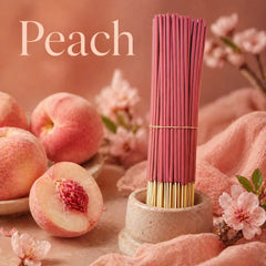 Somnluna Peach Incense Sticks - 24 pack box design with peach label